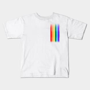 Pride Collection - Pride Flag (Paint Streak/Vertical) Kids T-Shirt